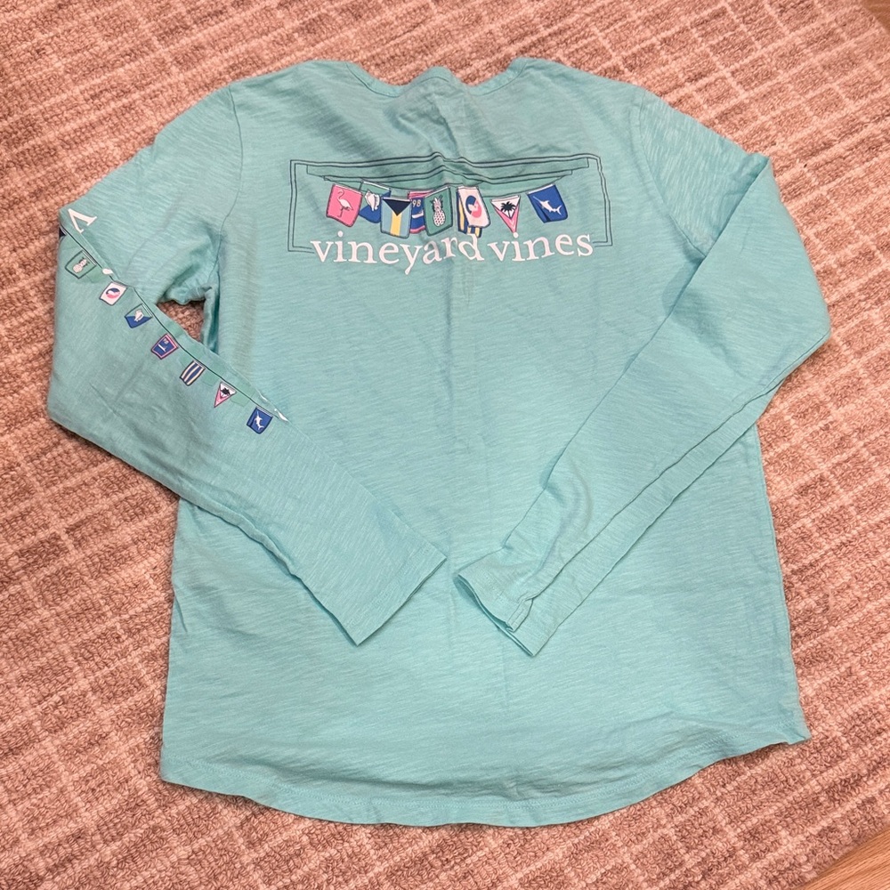 Vineyard Vines Ladies Teal Long Sleeve Tee